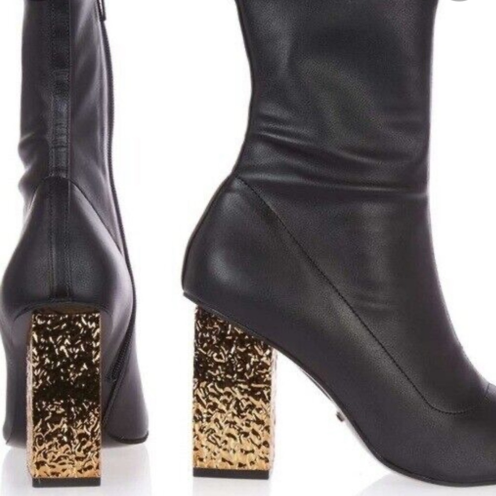 Topshop Haven Electroplated Heel Sock Boot Size 7.5